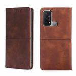 For OPPO Reno5 A Cow Texture Magnetic Horizontal Flip Leather Phone Case(Dark Brown)