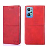 For OPPO Realme GT Neo2 5G Cow Texture Magnetic Horizontal Flip Leather Phone Case(Red)