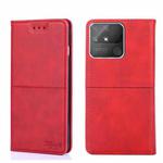 For OPPO Realme Narzo 50A Cow Texture Magnetic Horizontal Flip Leather Phone Case(Red)
