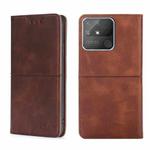 For OPPO Realme Narzo 50A Cow Texture Magnetic Horizontal Flip Leather Phone Case(Dark Brown)