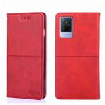 For vivo V21 4G/V21 5G Cow Texture Magnetic Horizontal Flip Leather Phone Case(Red)