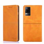For vivo V21e 4G/Y73 2021 Cow Texture Magnetic Horizontal Flip Leather Phone Case(Light Brown)