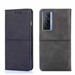 For vivo X70 Cow Texture Magnetic Horizontal Flip Leather Phone Case(Black)