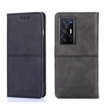 For vivo X70 Pro+ Cow Texture Magnetic Horizontal Flip Leather Phone Case(Black)