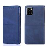 For vivo Y15S Global Cow Texture Magnetic Horizontal Flip Leather Phone Case(Blue)