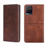 For vivo Y21/Y21S/Y33S Cow Texture Magnetic Horizontal Flip Leather Phone Case(Dark Brown)