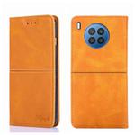 For Huawei Nova 8i Cow Texture Magnetic Horizontal Flip Leather Phone Case(Light Brown)