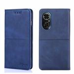 For Honor 50 Cow Texture Magnetic Horizontal Flip Leather Phone Case(Blue)