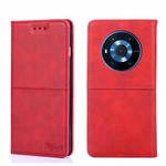For Honor Magic3 Cow Texture Magnetic Horizontal Flip Leather Phone Case(Red)