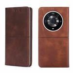 For Honor Magic3 Pro Cow Texture Magnetic Horizontal Flip Leather Phone Case(Dark Brown)