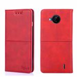 For Nokia C20 Plus Cow Texture Magnetic Horizontal Flip Leather Phone Case(Red)