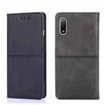 For Sony Xperia ACE II Cow Texture Magnetic Horizontal Flip Leather Phone Case(Black)