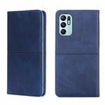 For OPPO Reno6 4G Cow Texture Magnetic Horizontal Flip Leather Phone Case(Blue)