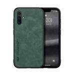 For vivo X30 Skin Feel Magnetic Leather Back Phone Case(Green)