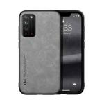 For Honor X10 5G Skin Feel Magnetic Leather Back Phone Case(Light Grey)