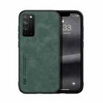 For Honor X10 5G Skin Feel Magnetic Leather Back Phone Case(Green)