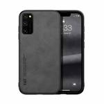 For Honor V30 Skin Feel Magnetic Leather Back Phone Case(Dark Grey)