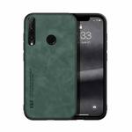 For Honor 20i Skin Feel Magnetic Leather Back Phone Case(Green)