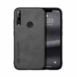 For Huawei Enjoy 10 Plus Skin Feel Magnetic Leather Back Phone Case(Dark Grey)
