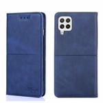 For Samsung Galaxy A22 4G Cow Texture Magnetic Horizontal Flip Leather Phone Case(Blue)