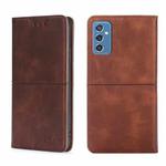 For Samsung Galaxy M52 5G Cow Texture Magnetic Horizontal Flip Leather Phone Case(Dark Brown)