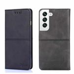 For Samsung Galaxy S22+ Cow Texture Magnetic Horizontal Flip Leather Phone Case(Black)
