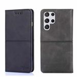For Samsung Galaxy S22 Ultra Cow Texture Magnetic Horizontal Flip Leather Phone Case(Black)