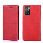 For Xiaomi Redmi 10 Cow Texture Magnetic Horizontal Flip Leather Phone Case(Red)