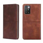 For Xiaomi Redmi 10 Cow Texture Magnetic Horizontal Flip Leather Phone Case(Dark Brown)