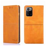 For Xiaomi Redmi Note 10 Pro 5G China Cow Texture Magnetic Horizontal Flip Leather Phone Case(Light Brown)