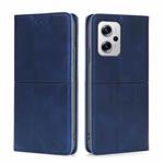For Xiaomi Redmi Note 11T Pro 5G/Redmi Note 11T Pro+ 5G Cow Texture Magnetic Horizontal Flip Leather Phone Case(Blue)