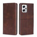 For Xiaomi Redmi Note 11T Pro 5G/Redmi Note 11T Pro+ 5G Cow Texture Magnetic Horizontal Flip Leather Phone Case(Dark Brown)