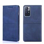 For Xiaomi Redmi Note 11 5G/Poco M4 Pro 5G Cow Texture Magnetic Horizontal Flip Leather Phone Case(Blue)