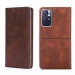 For Xiaomi Redmi Note 11 5G/Poco M4 Pro 5G Cow Texture Magnetic Horizontal Flip Leather Phone Case(Dark Brown)