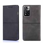 For Xiaomi Redmi Note 11 Pro 5G/Redmi Note 11 Pro+ 5G Cow Texture Magnetic Horizontal Flip Leather Phone Case(Black)