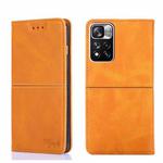 For Xiaomi Redmi Note 11 Pro 5G/Redmi Note 11 Pro+ 5G Cow Texture Magnetic Horizontal Flip Leather Phone Case(Light Brown)