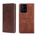 For Xiaomi Mix 4 Cow Texture Magnetic Horizontal Flip Leather Phone Case(Dark Brown)