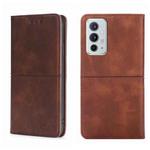 For OnePlus 9RT 5G Cow Texture Magnetic Horizontal Flip Leather Phone Case(Dark Brown)