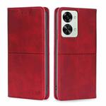 For OnePlus Nord 2T Cow Texture Magnetic Horizontal Flip Leather Phone Case(Red)