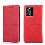 For ZTE Blade V30 Cow Texture Magnetic Horizontal Flip Leather Phone Case(Red)