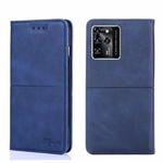 For ZTE Blade V30 Cow Texture Magnetic Horizontal Flip Leather Phone Case(Blue)