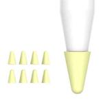 8 PCS / Set Universal Wearable Stylus Nib Cover For Apple Pencil 1 / 2(Yellow)