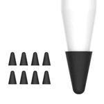 8 PCS / Set Universal Wearable Stylus Nib Cover For Apple Pencil 1 / 2(Black)