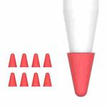 8 PCS / Set Universal Wearable Stylus Nib Cover For Apple Pencil 1 / 2(Red)