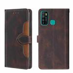 For Infinix Hot 9 / Note 7 Lite X655C Skin Feel Straw Hat Magnetic Buckle Leather Phone Case(Brown)