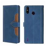 For Infinix Smart 4 X653 Skin Feel Straw Hat Magnetic Buckle Leather Phone Case(Blue)