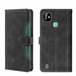 For Infinix Smart HD 2021 X612 Skin Feel Straw Hat Magnetic Buckle Leather Phone Case(Black)