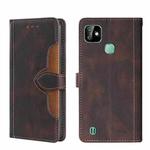 For Infinix Smart HD 2021 X612 Skin Feel Straw Hat Magnetic Buckle Leather Phone Case(Brown)
