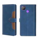 For Tecno Pop 4 Skin Feel Straw Hat Magnetic Buckle Leather Phone Case(Blue)