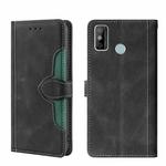 For Tecno Spark 6 GO Skin Feel Straw Hat Magnetic Buckle Leather Phone Case(Black)